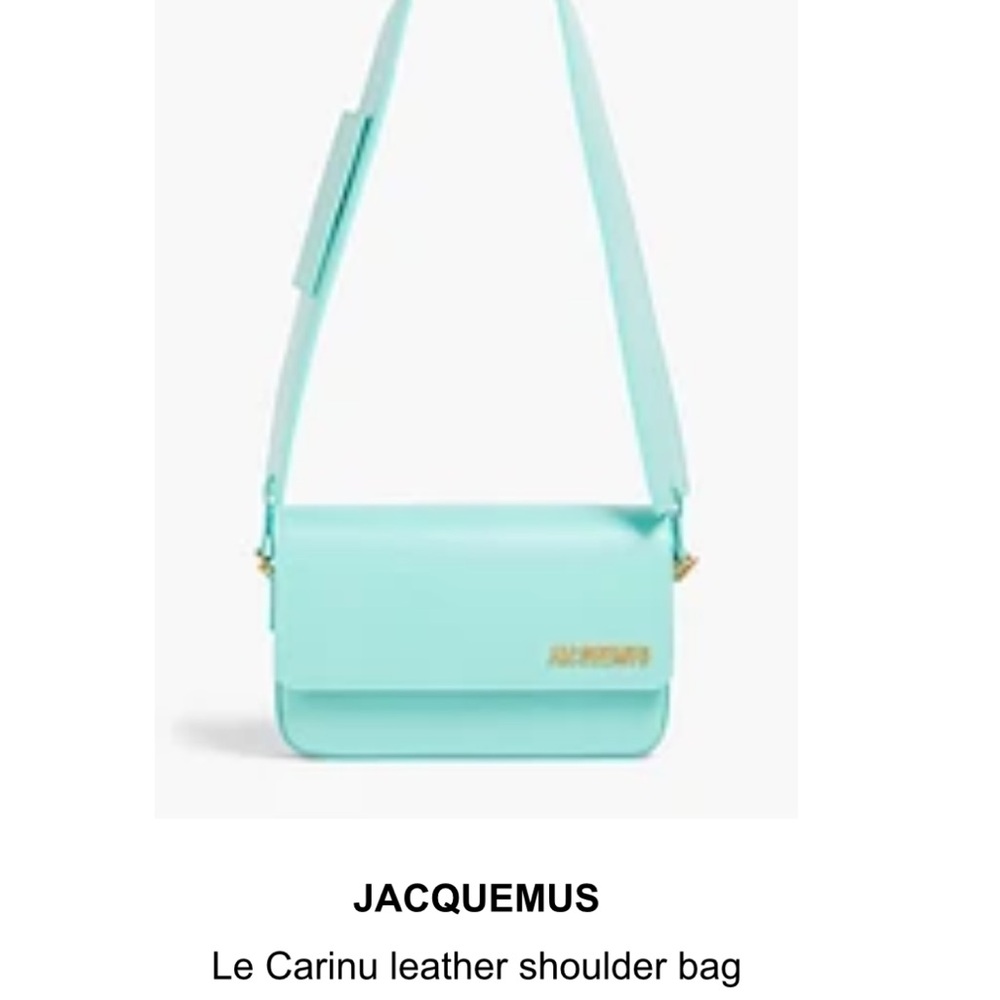 Jacquemus light turquoise le Carinu bag with Gold Hardware- like new - Picture 14 of 16
